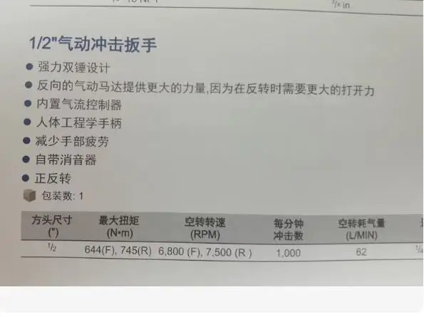 공압 임팩트 렌치 AT5500 1/2 인치 신