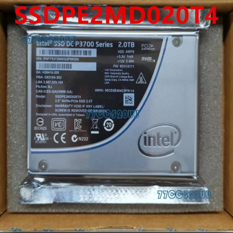 SSD DC P3700 솔리드 스테이트 드라이브 2TB 2.5 인치 U.2 SSDPE2MD020T4 SSDPE2MD020T401 신
