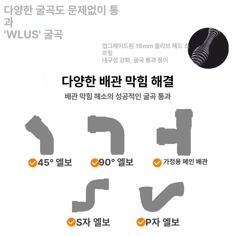 전동 하수구뚫음기계 배수구 파이프 배관청소장비 배관청소기계 뚫기 배관뚫는기계 - 상세 이미지 3