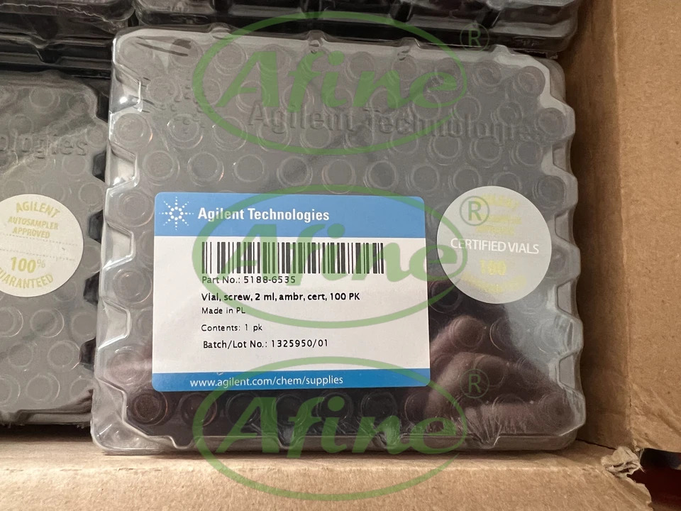 AFINE Agilent 앰버 스크류 탑 바이알 캡 5188-6535 인증 100/pk 2 mL