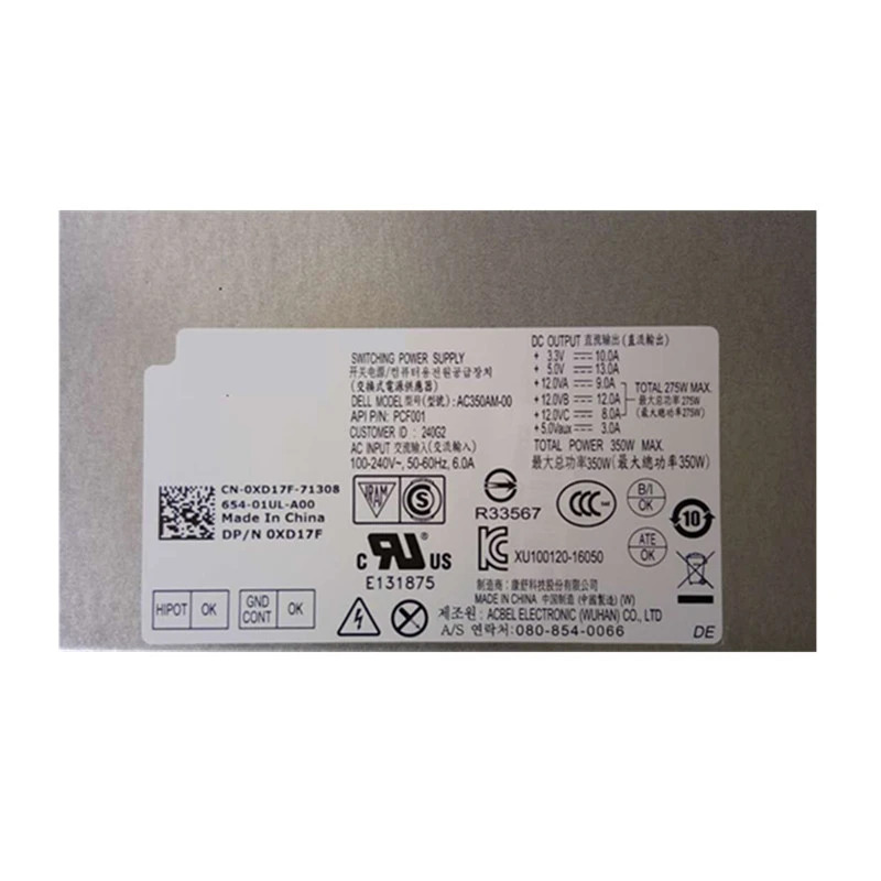 델 XPS 8910 8930 5675 5680 8000 8100 8500 8700 350W 전원공급장치 L350AM-00 D350AM-00 PS-6351-6DF AC350AM-0