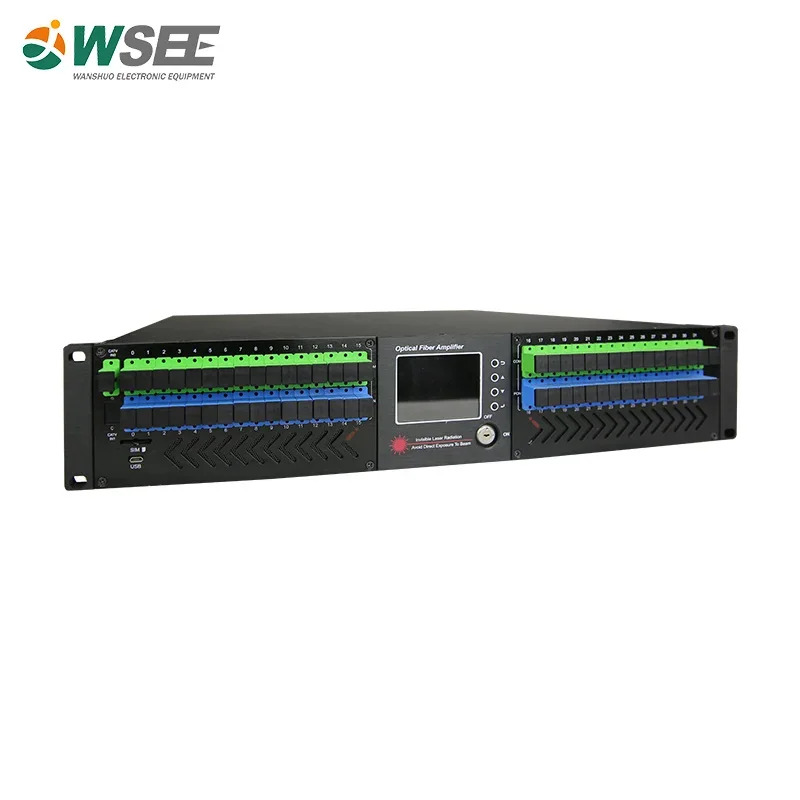 네트워크 PON WDM Catv 1550 Edfa 4 8 16 32 출력 포트 19 인치 2U 랙 마운트 기능 19dBm 22 dbm