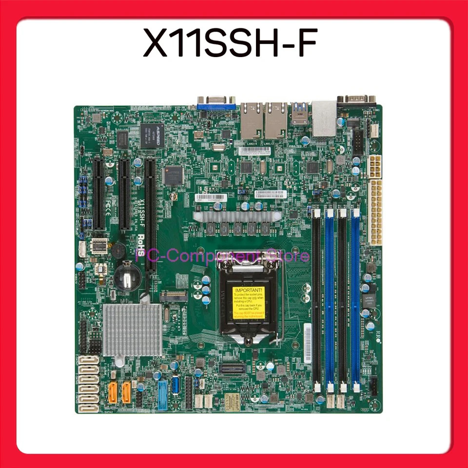 슈퍼마이크로 싱글 소켓 서버X11SSH-F 마더보드 E3-1200v6v5 M- C236 듀얼 GbE LAN SATA3 LGA 1151