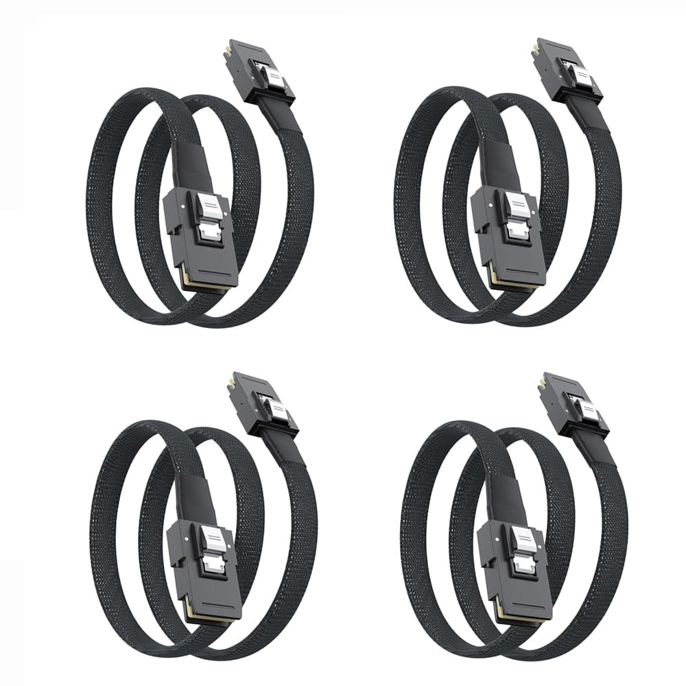 SFF-8087 to 6G 내부 미니 SAS 백플레인/RAID 0.5m/1.6피트, 4팩 서버 지원, SATA 카드용, 100옴, 핫스왑 호환 케이블, - 상품 이미지