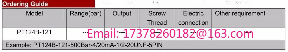 ZHYQ PT124B121 35Mpa1/2 20UNF 152460 출력 420mA 유연스템 용융 압력 트랜스미터 압력센서