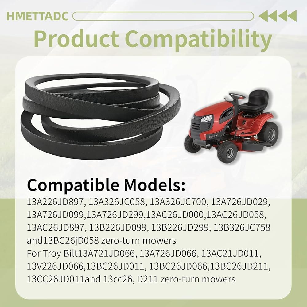 954-05001/754-05001 잔디깎이 드라이브 벨트 1.3cm x TB30R과 MTD, 43인치) Cub 2개 CC30H, CC30, 110.5cm(1/2인치 호환 Troy - 상세 이미지 2