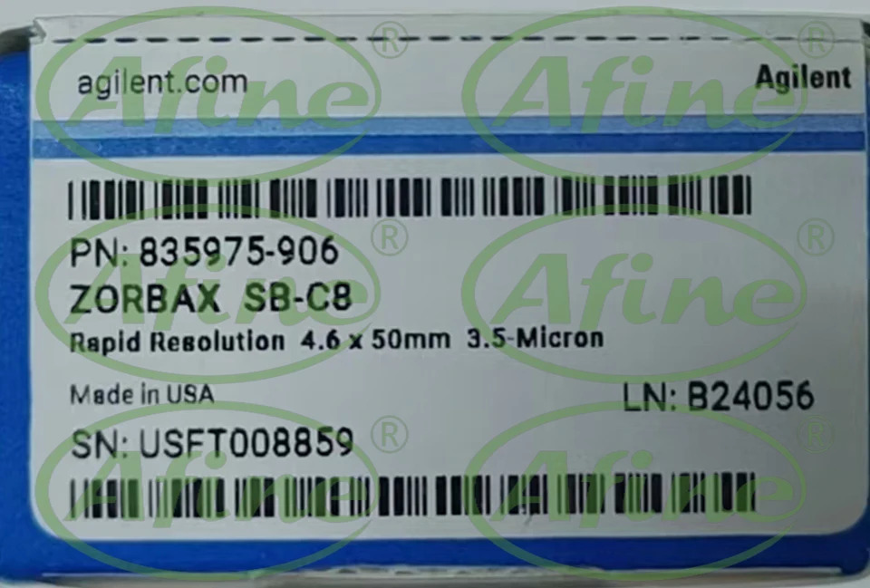 AFINE Agilent ZORBAX RR StableBond SB-C8 컬럼 835975-906 4.6x50mm 3.5 m
