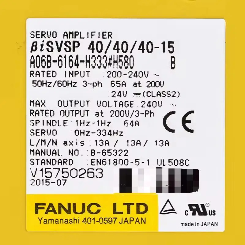 새 Fanuc A06B-6164-H333 서보 드라이브 증폭기 모듈 12개월 A06B6164H333
