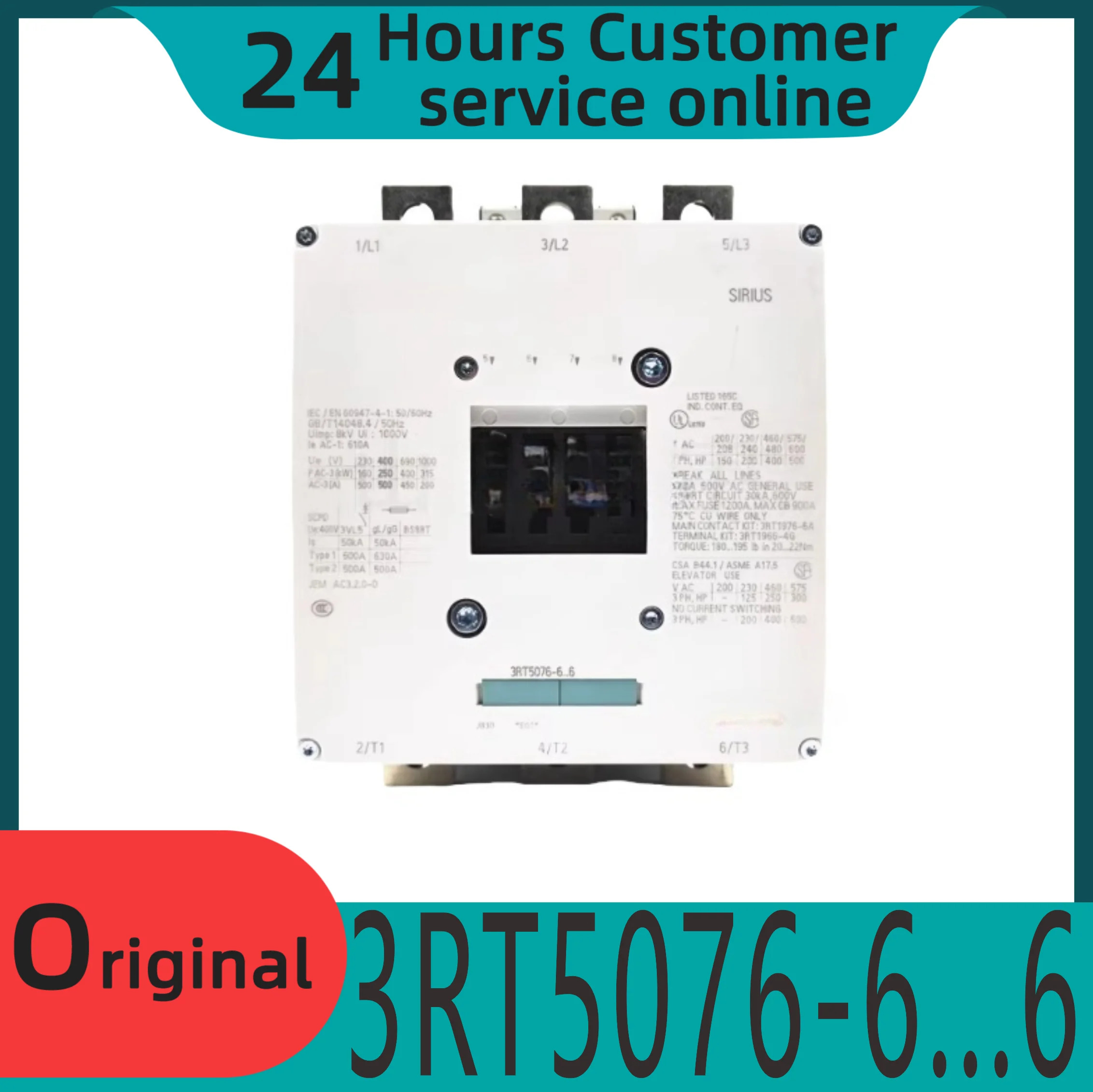 원본 3RT5076-6... 6 AC 접촉기 3RT5076-6AP36 220V