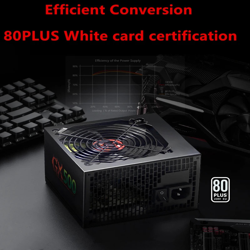 Huntkey intel호환 Dorsal line Broad Silence 1080GPU 500W 전원공급장치 GX500 HK600-15FP 새 원본 PSU