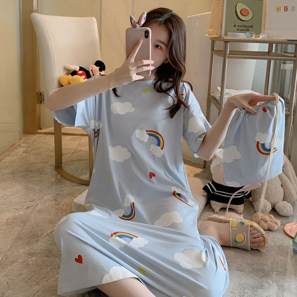 캐릭터여름잠옷 반팔원피스잠옷 원피스형 모녀 동물 18종 이미지 8
