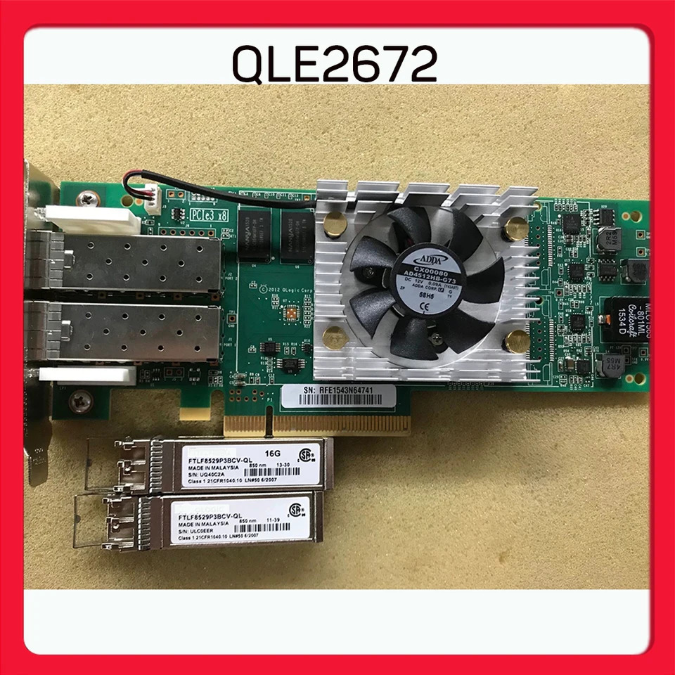 QLogicHBA 파이버 채널 카드 PCIE X8 QLE2672 2 포트 16Gb