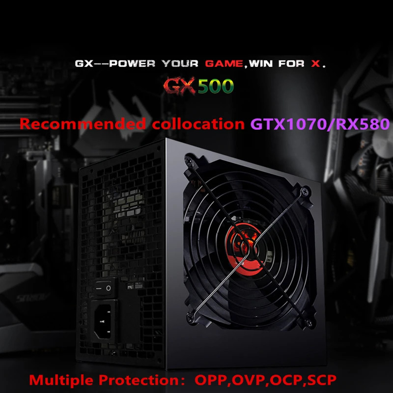 Huntkey intel호환 Dorsal line Broad Silence 1080GPU 500W 전원공급장치 GX500 HK600-15FP 새 원본 PSU