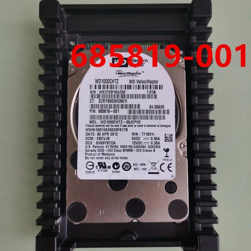 hp호환 1TB SATA 3.5인치 10K 64MB 하드 드라이브새 685819 -001 WD1000CHTZ 696967