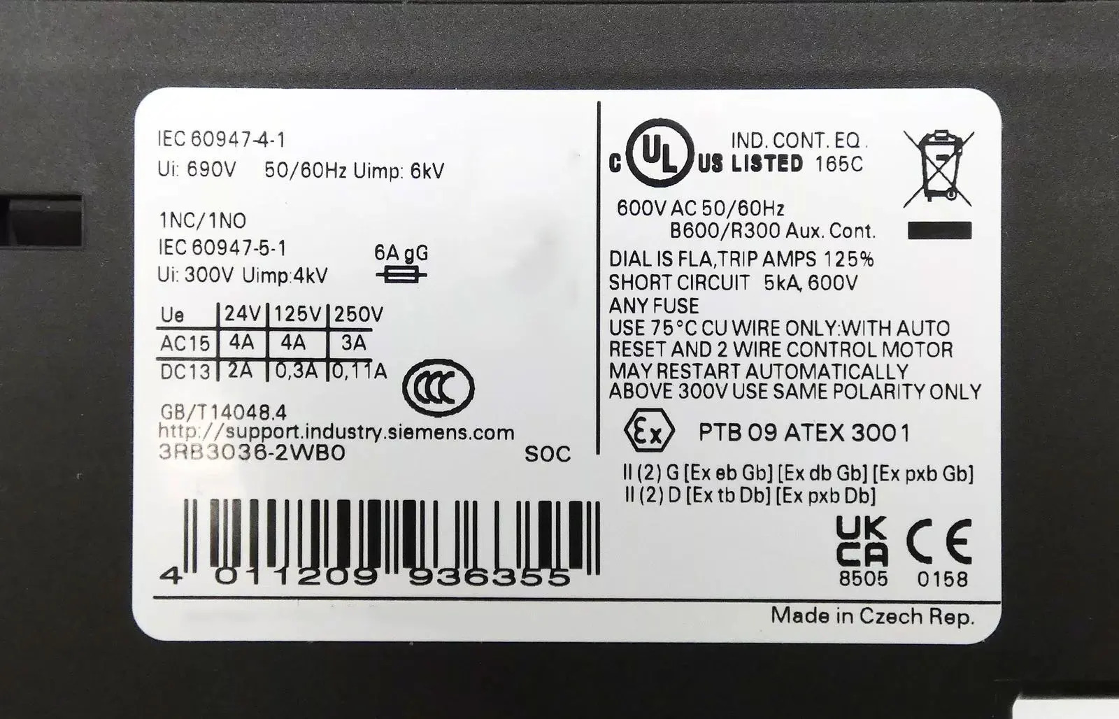 3RB3036-1WW1 3RB3036-1WX1 3RB3036-2UB0 3RB3036-2UD0 3RB3036-2UW1 3RB3036-2UX1