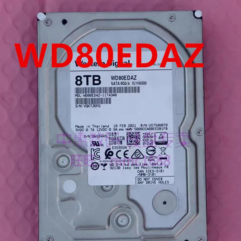 오리지널 리퍼 하드 WD 8TB SATA 3.5 인치 7200RPM 128MB 데스크탑 HDD WD8002FRYZ WD80EDAZ 용