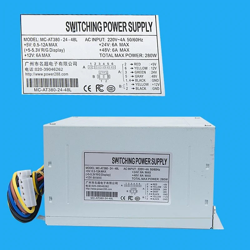 Mingchao오리지널 인형 기계 PSU 전원공급장치 MC-AT380-24-48L AC220V 280W