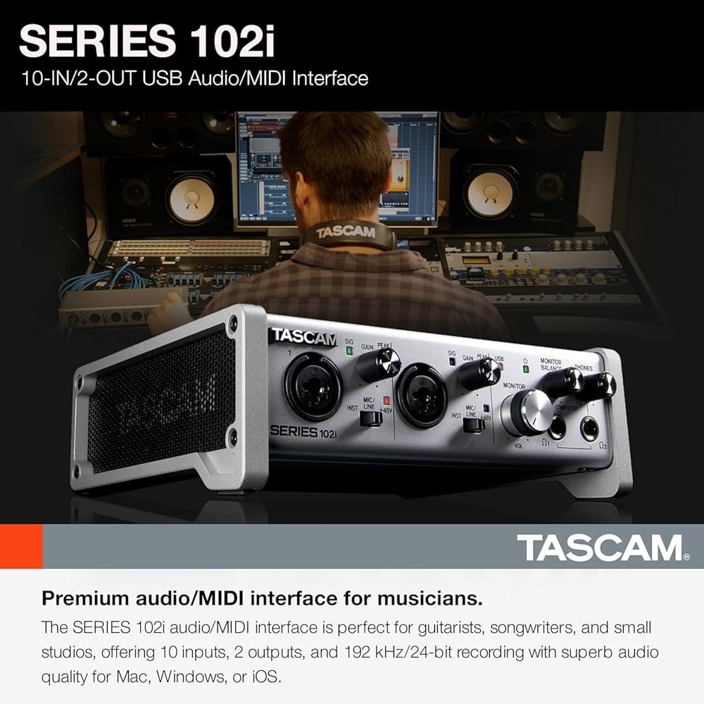Tascam SERIES 102i 10인치/2아웃 USB 오디오 인터페이스, 작곡, 팟캐스트, 녹음, 실버를 위한 DAW 녹음 소프트웨어 SERIES 208i - 상세 이미지 3