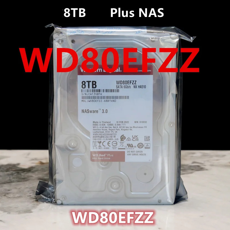 WD 8TB SATA 3.5인치 7200RPM 128MB 하드 드라이브 WD80EFZZ새