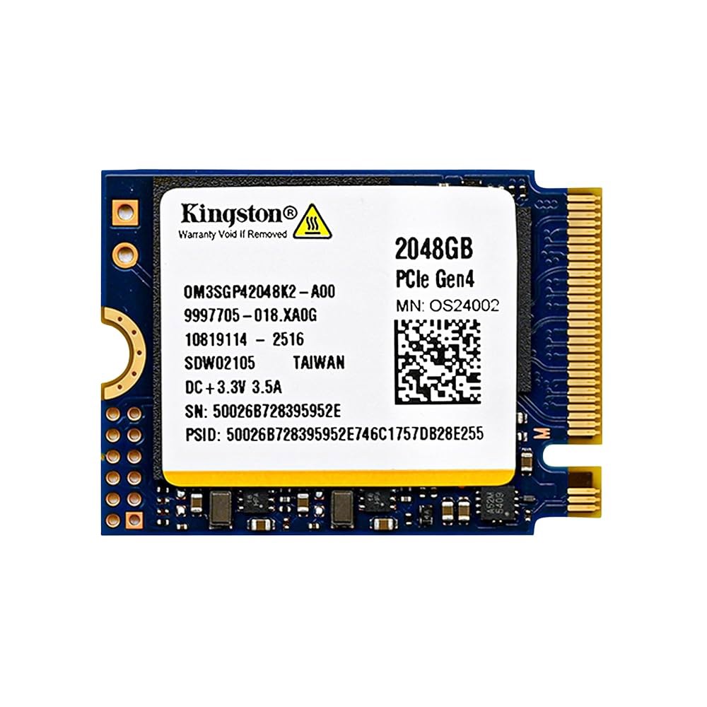Kingston 2TB M.2 2230 PCIe Gen 스팀 4.0x4 7000MB/s OM3SGP4 호환 PC 서피스 미니 최대 앨리 데크 NVMe SSD 2TB - 상품 이미지