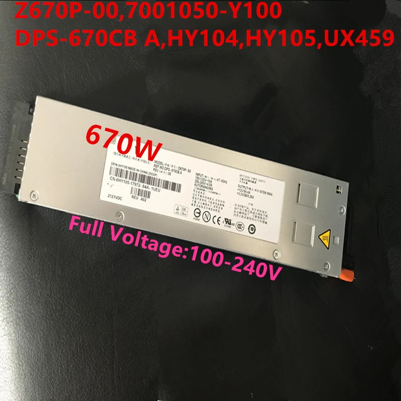 델 파워엣지 1950 670W 전원공급장치 Z670P-00 D670P-S0 7001050-Y100 DPS-670CB A HY104 HY105 UX459 A670P-00 신