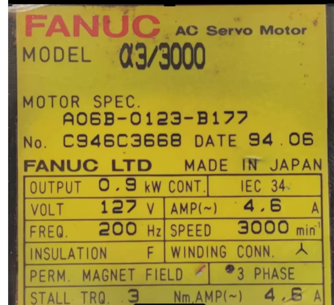 A06B-0123-B177 Fanuc AC 서보모터 리퍼 완료 A06B 0123 B177