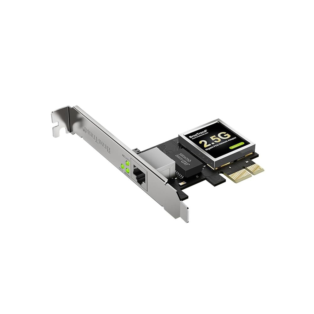 브로스트렌드 2.5Gb 네트워크 카드, PCIe 어댑터 RJ45 NIC, 추가 로우 프로파일 브래킷 포함 Windows 11 /10 /8.1 /8 /7 /XP, Server용 PC - 상품 이미지