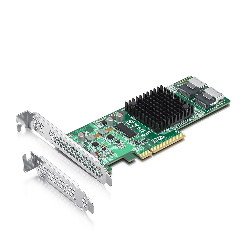 ipolex 내부 PCIe SAS/SATA HBA RAID x8, 상당 미니 SFF-8087 SAS, 듀얼 9211-8i 칩, SAS2008 2.0 호환, LSI 윈도우/리눅스/V - 상품 이미지