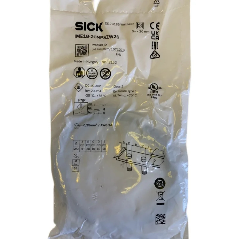 독일 SICK 스위치 IME18-20NPSZW2S 원 페널티신