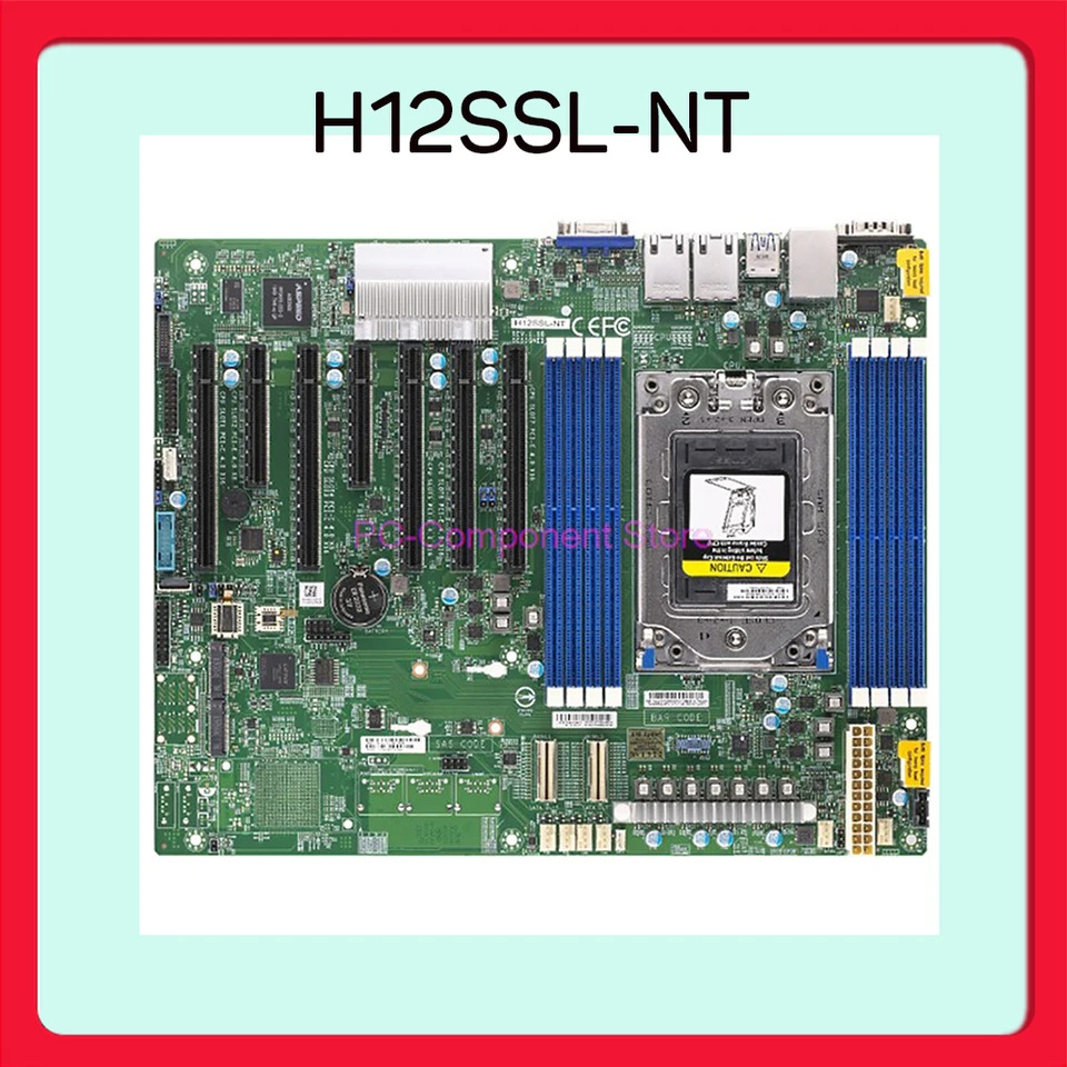 슈퍼마이크로 단일 소켓 서버서버 마더보드 EPYC7002 기가비트 이더넷 포트 4GPU IPFS H12SSL-NT 지원