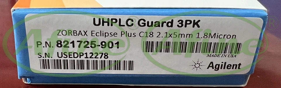 AFINE Agilent 821725-901 컬럼 ZORBAX RRHD Eclipse Plus C18 2.1mm 1.8 m 1200 bar Uhp호환LC 가드 3/팩