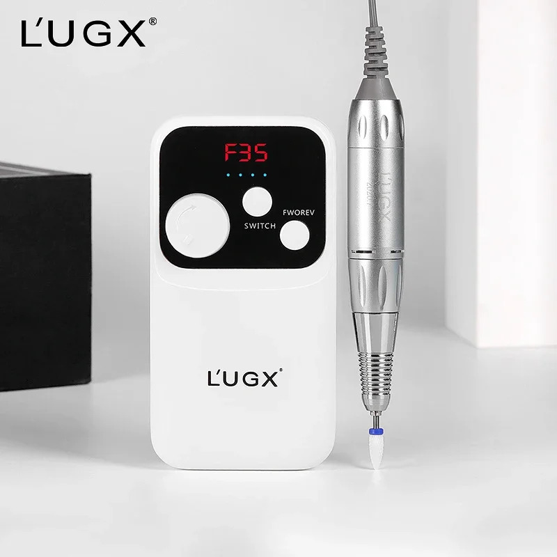 LUGX 프로 아크릴 무선 전기 충전식 휴대네일 드릴 머신 35000rpm