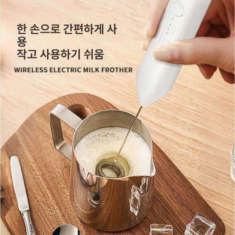충전식 미니거품기 무선 핸드믹서 가정용 배터리 강화 교반기 핸디 본체 휘핑기 밀크 - 상세 이미지 4