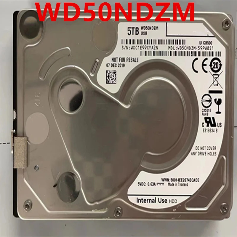 오리지널 리퍼 모바일 하드 드라이브 WD 5TB USB3.0 2.5 인치 WD50NDZM