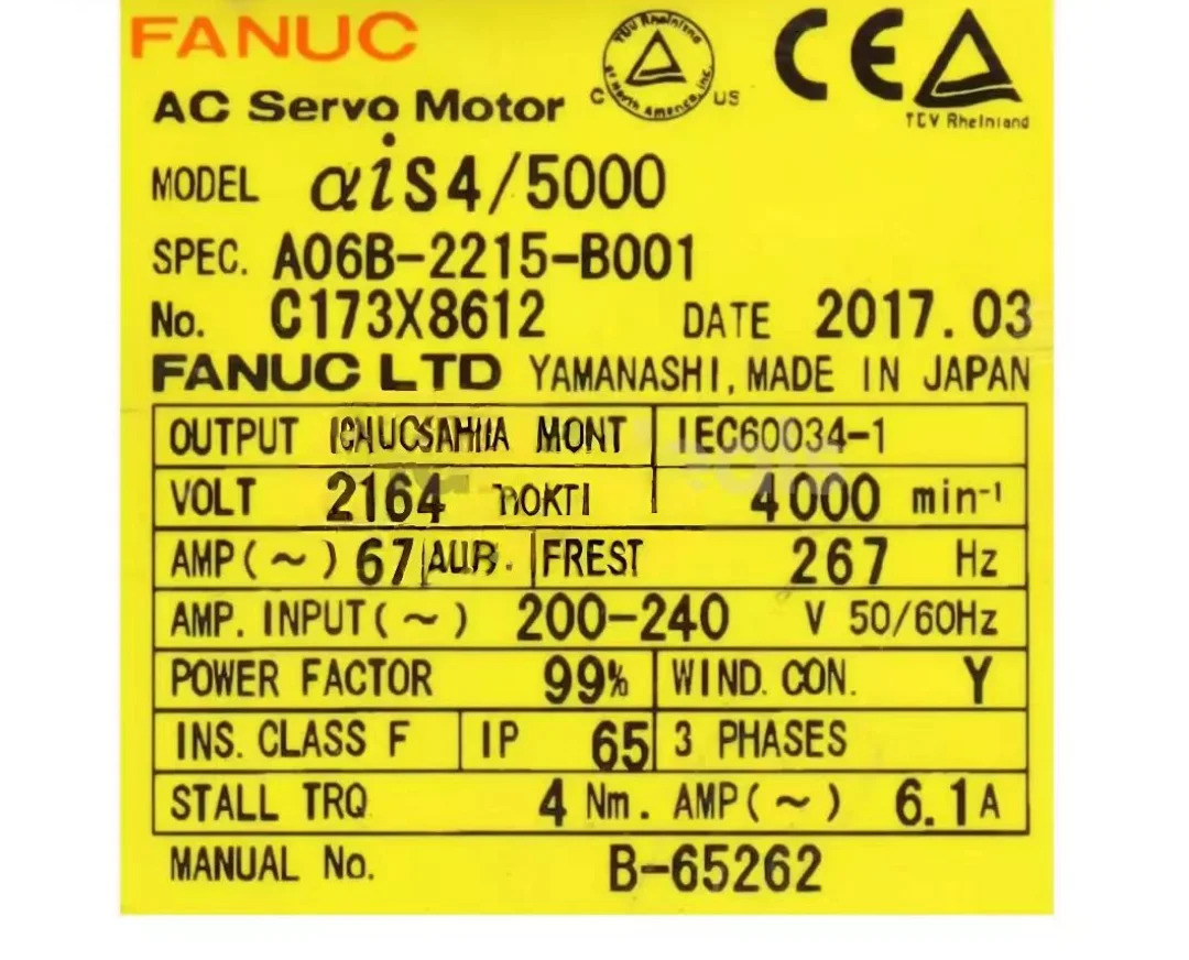 A06B-2215-B001 Fanuc 서보모터 리퍼 완료 Ok A06B 2215 B001