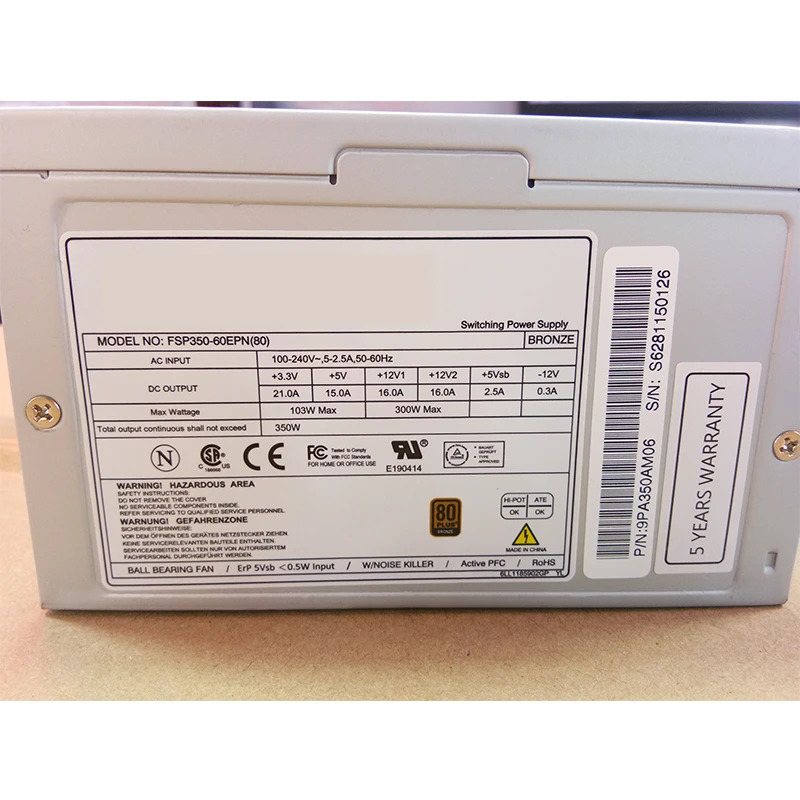 FSP 80 플러스 브론즈PSU 350W 전원공급장치 FSP350-60ENP 신