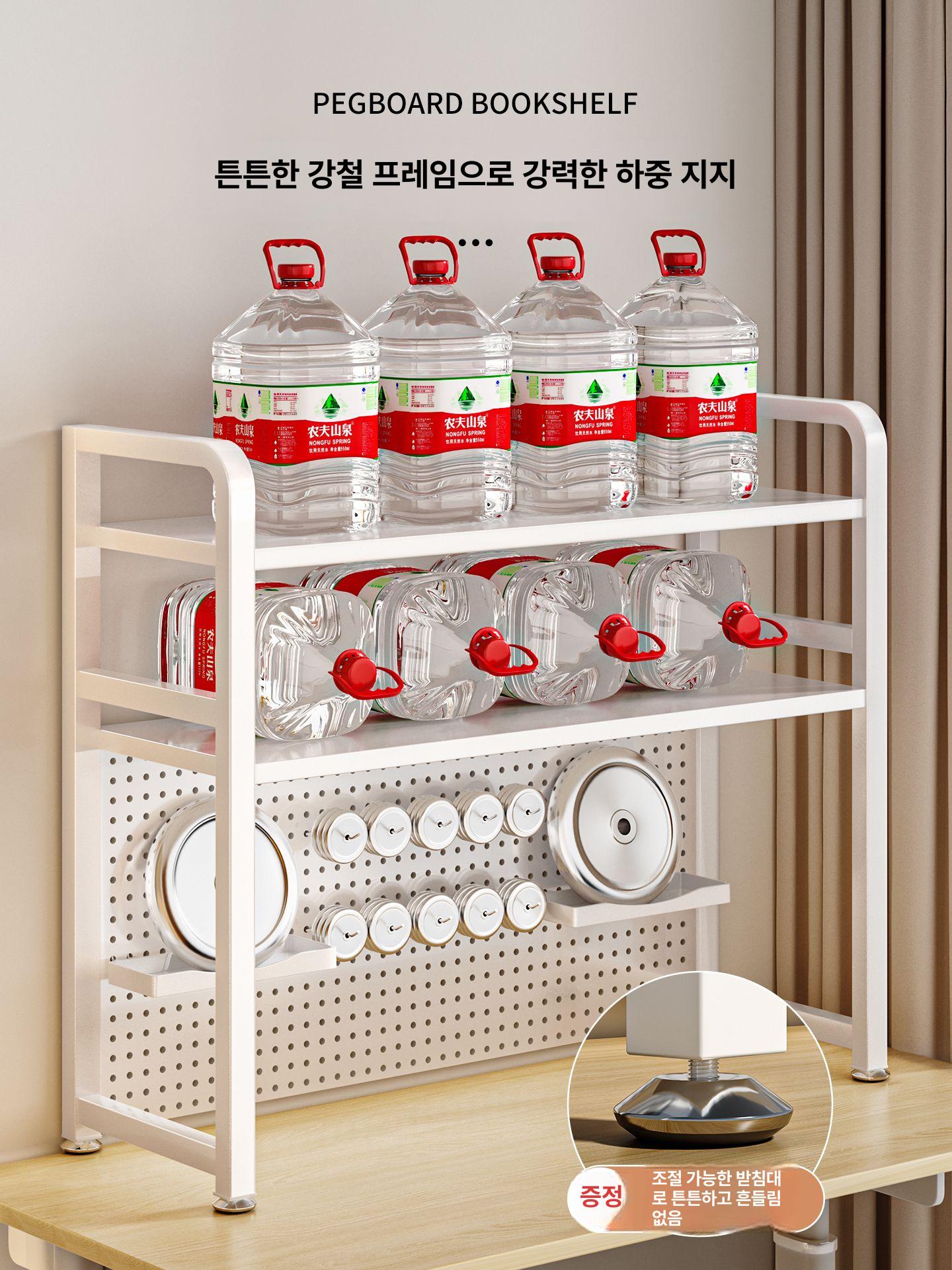 간이 책상 철제 랙 수납 데스크 타공 테이블 학생 책장 선반 상부장 스틸 컴퓨터 홈오피스 - 상세 이미지 2