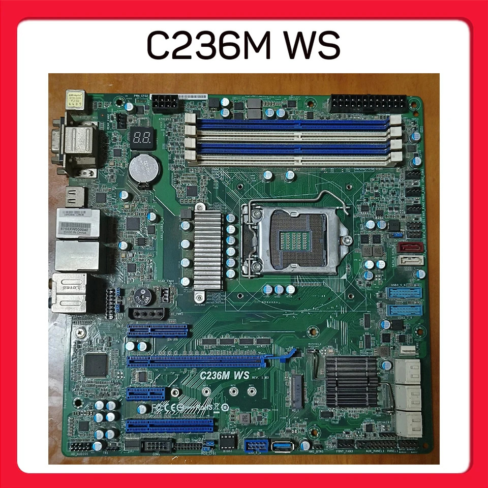 SROCK 산업제어 마더보드 C236M WS