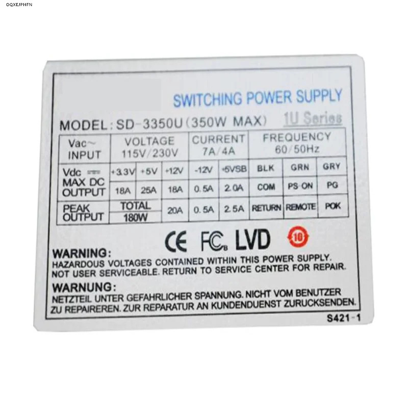 R-Senda 표준 1U PSU 250W 피크 350W 전원공급장치 SD-3350U 신