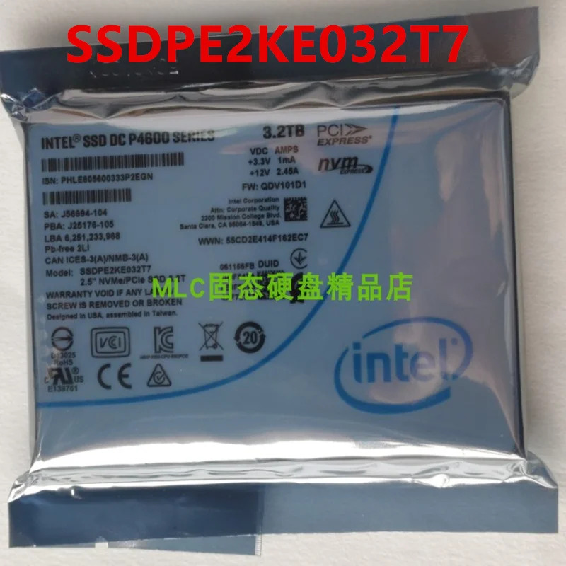 SSD DC P4600 3.2TB 2.5 SSDPE2KE032T701 SSDPE2KE032T7새 솔리드 스테이트 드라이브