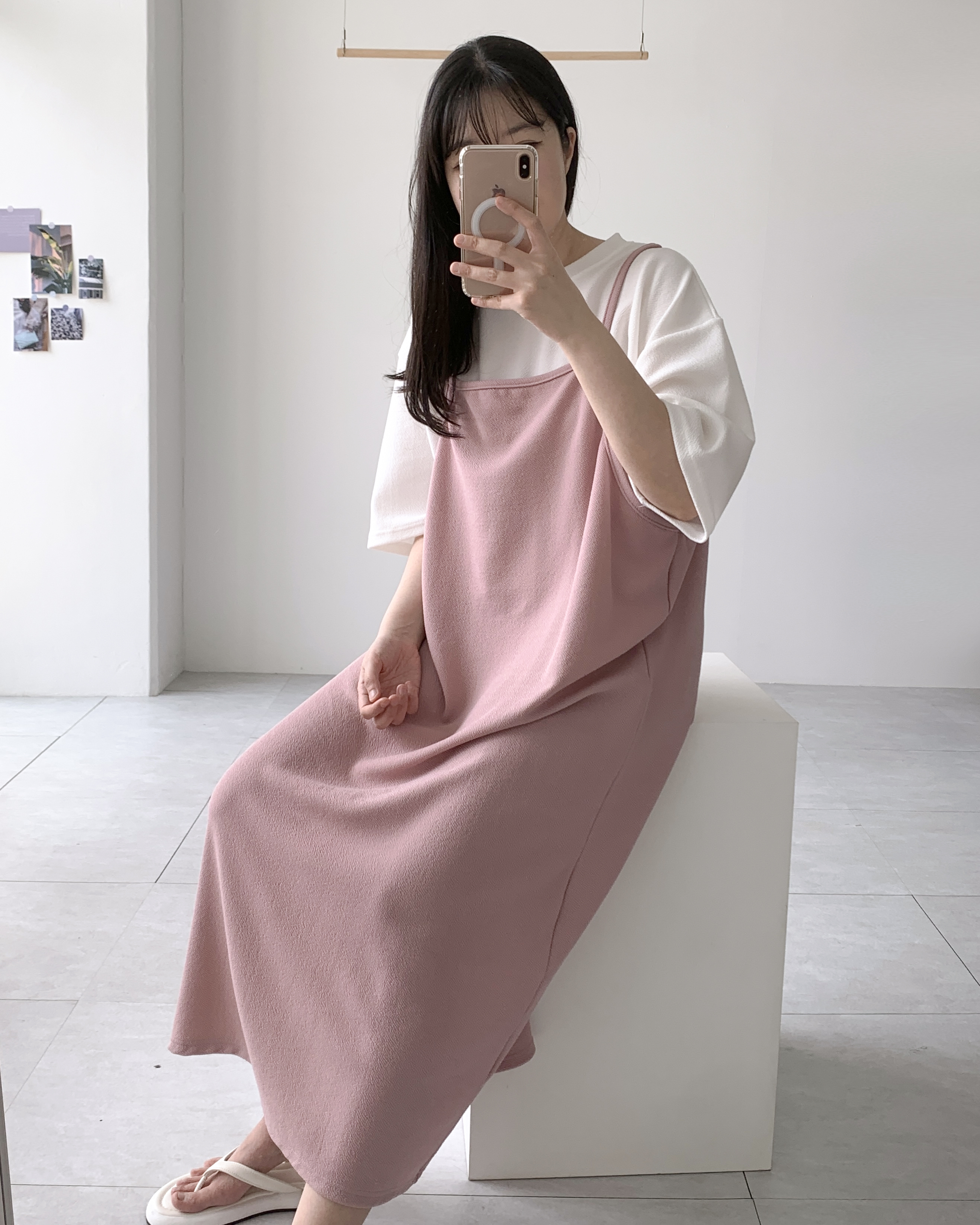일체형 레이어드원피스 77사이즈 뷔스티에원피스 오버핏원피스 - 상세 이미지 5