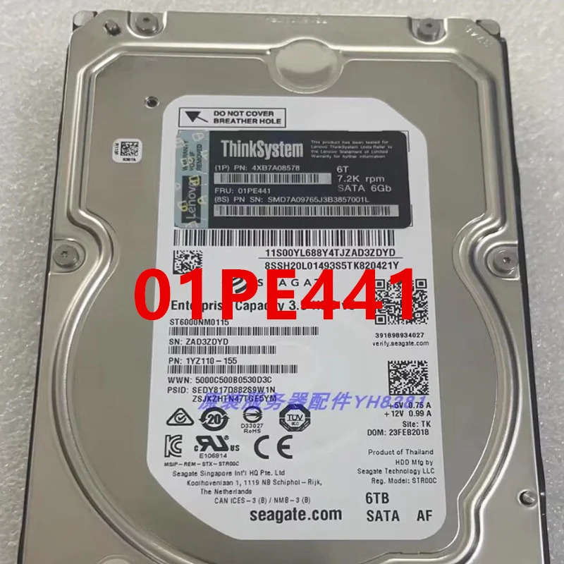 4XB7A08578 01PE441 ST6000NM0115 Lenovo호환 6TB SATA 3.5 7200RPM 128MB 데스크탑 HDD 거새 하드