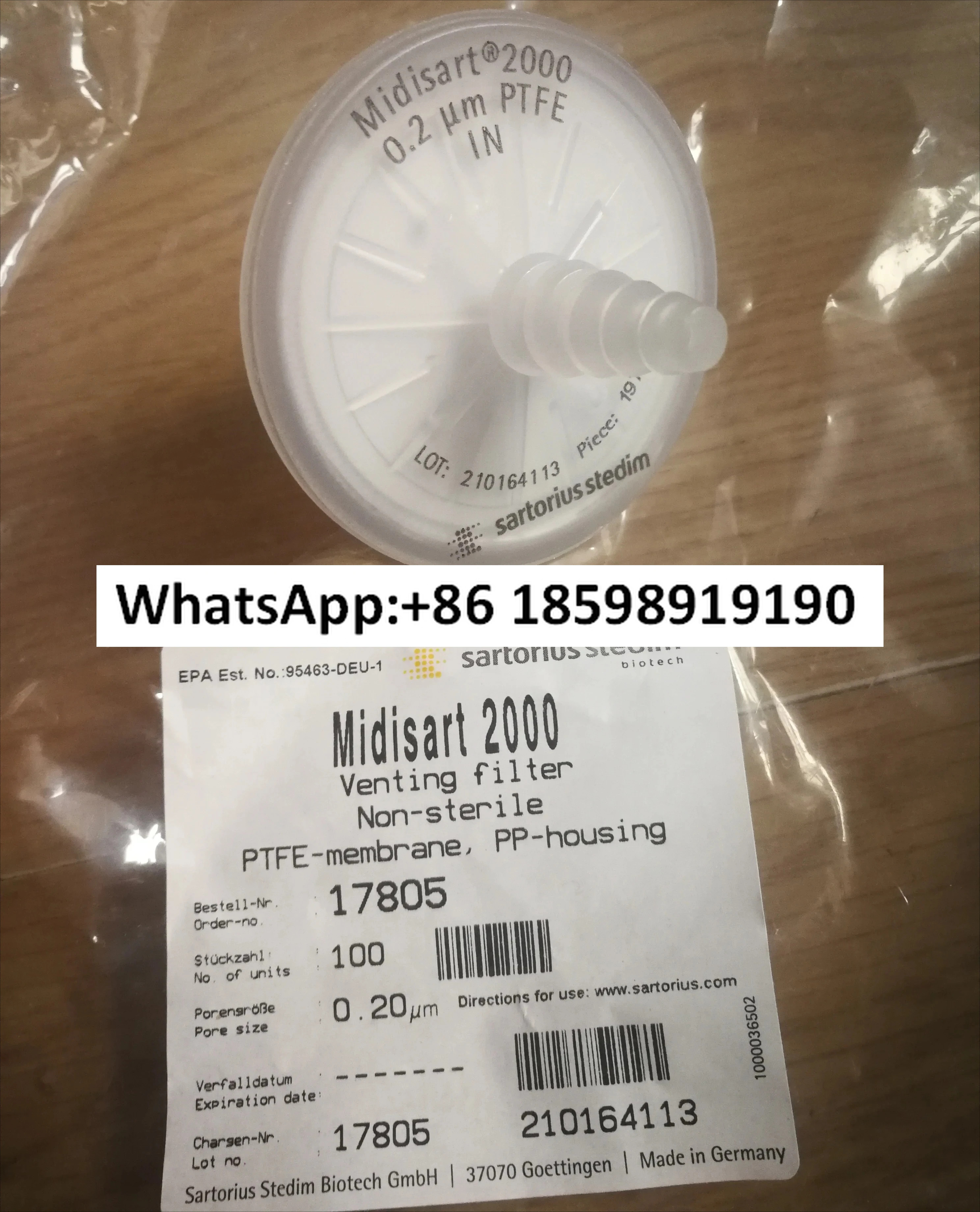 10pcs 17805 Sartorius Midisart 2000 0.2um 물 배리어 필터 발효기 1/8 나사