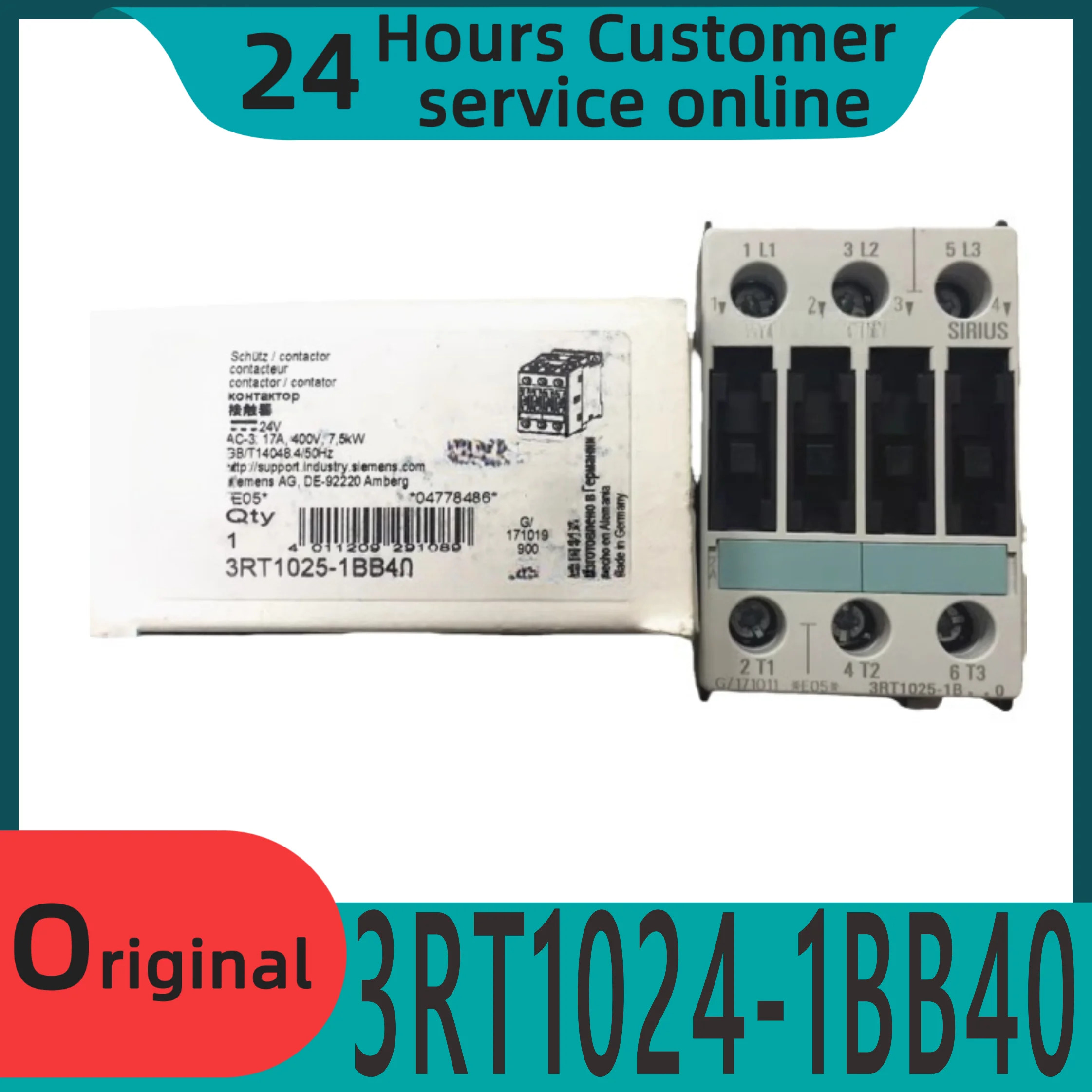 오리지널 접촉기 3RT1025-1BB40 3RT1025-1BB44 3RT1024-1BB40