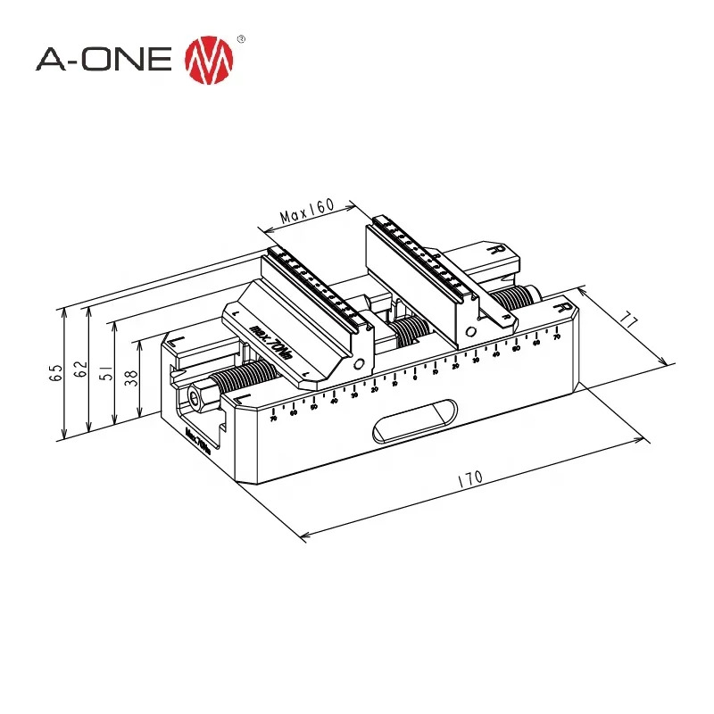 A-ONE 클램프 홀딩 셀프 센터링 바이스 5 축 CNC 가공3A-110160