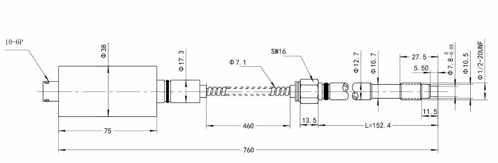 ZHYQ PT124B12170 MPa1/220 UNF152460 출력 4-20mA 유연스템 용융 압력 트랜스미터 압력센서