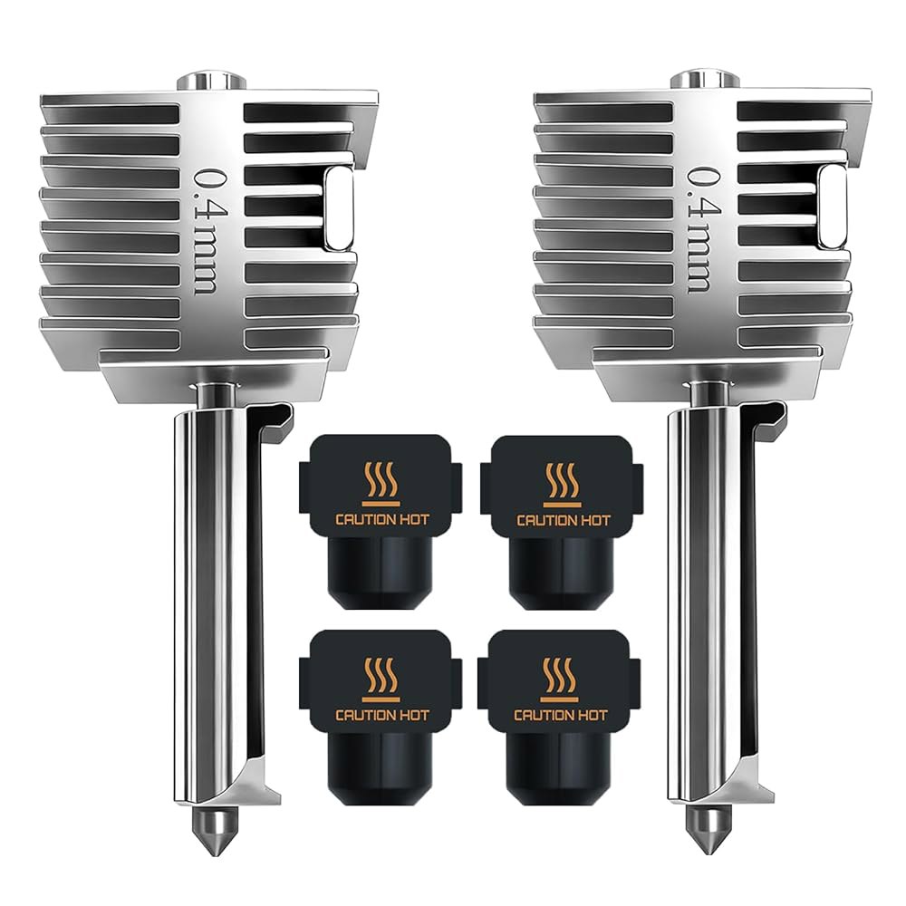 Bambu Lab A1/A1 미니용 0.4mm 핫엔드 양말 프린터와 있는 호환, 키트 고정밀 스틸 실리콘 디자인, 3D 세트, Bamboo 통합 A1 액세서리 스테인리스 4개가 - 상품 이미지