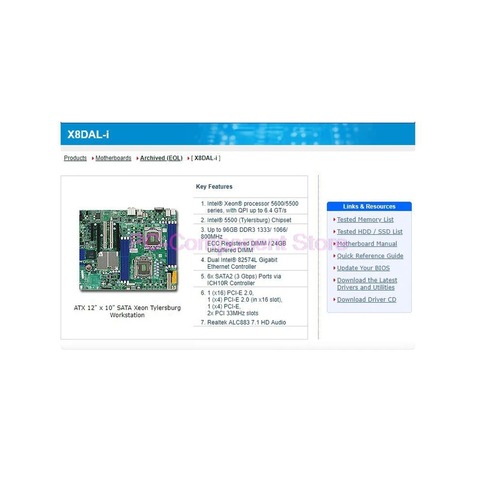 Xeon 프로세서 5600/5500 시리즈 DDR3 SATA2 PCI-E 2.0 X8DAL-iSupermicro 지원서버 마더보드