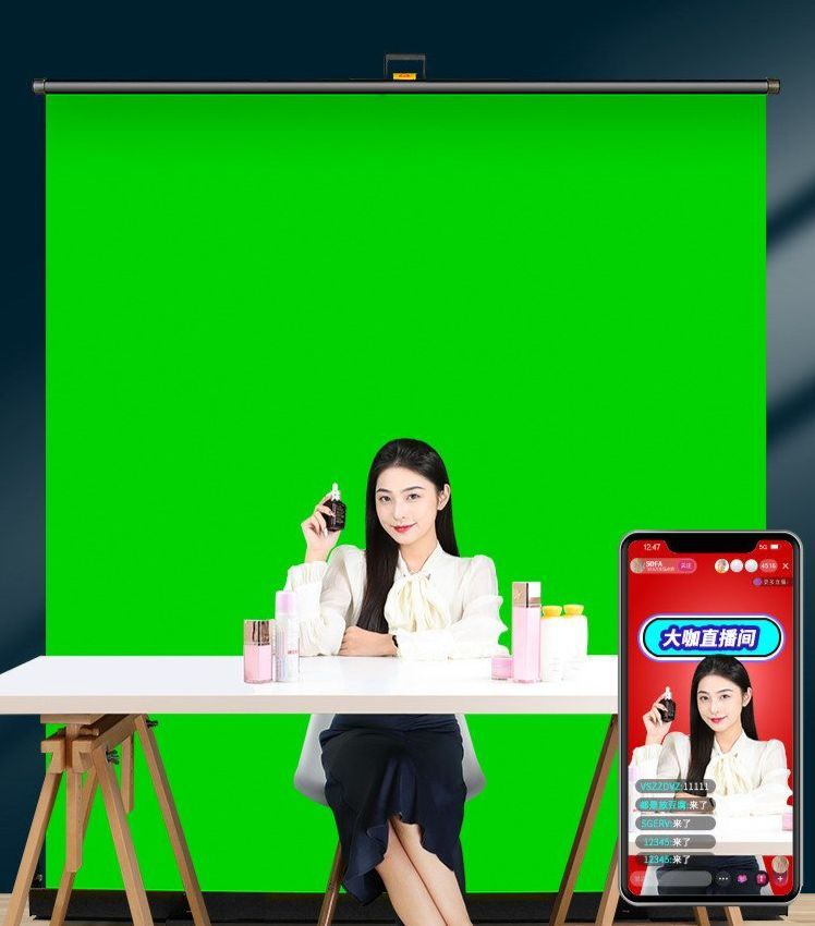 뒷배경 스크린 촬영용 그린 크로마키 방송 거치대 스탠드 배경천 영상 - 상세 이미지 2