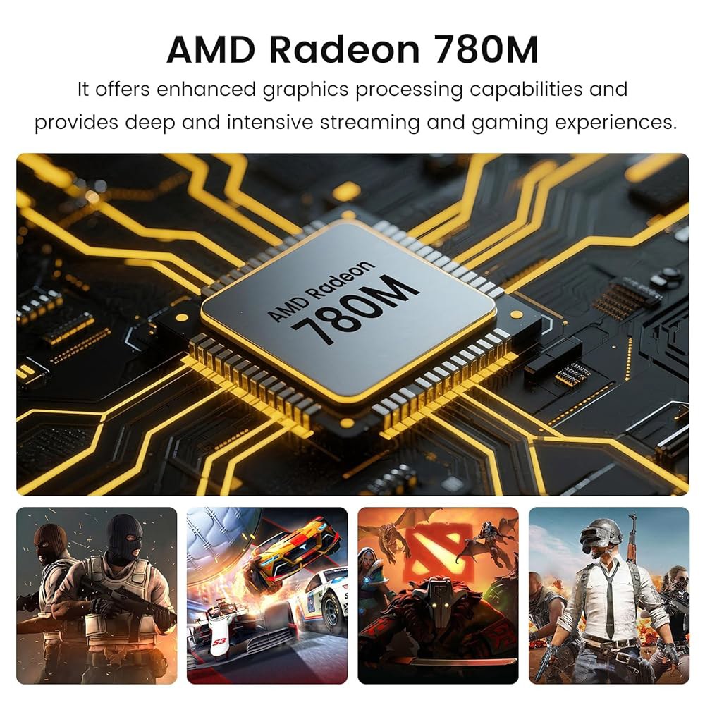 Trycoo HA-4 미니 게이밍 PC, AMD DDR5-5600 USB-C PCIe4.0 Ryzen 5.1GHz), 32GB (최대 및 7 PC 1TB 7840HS 2.5Gbps - 상세 이미지 3